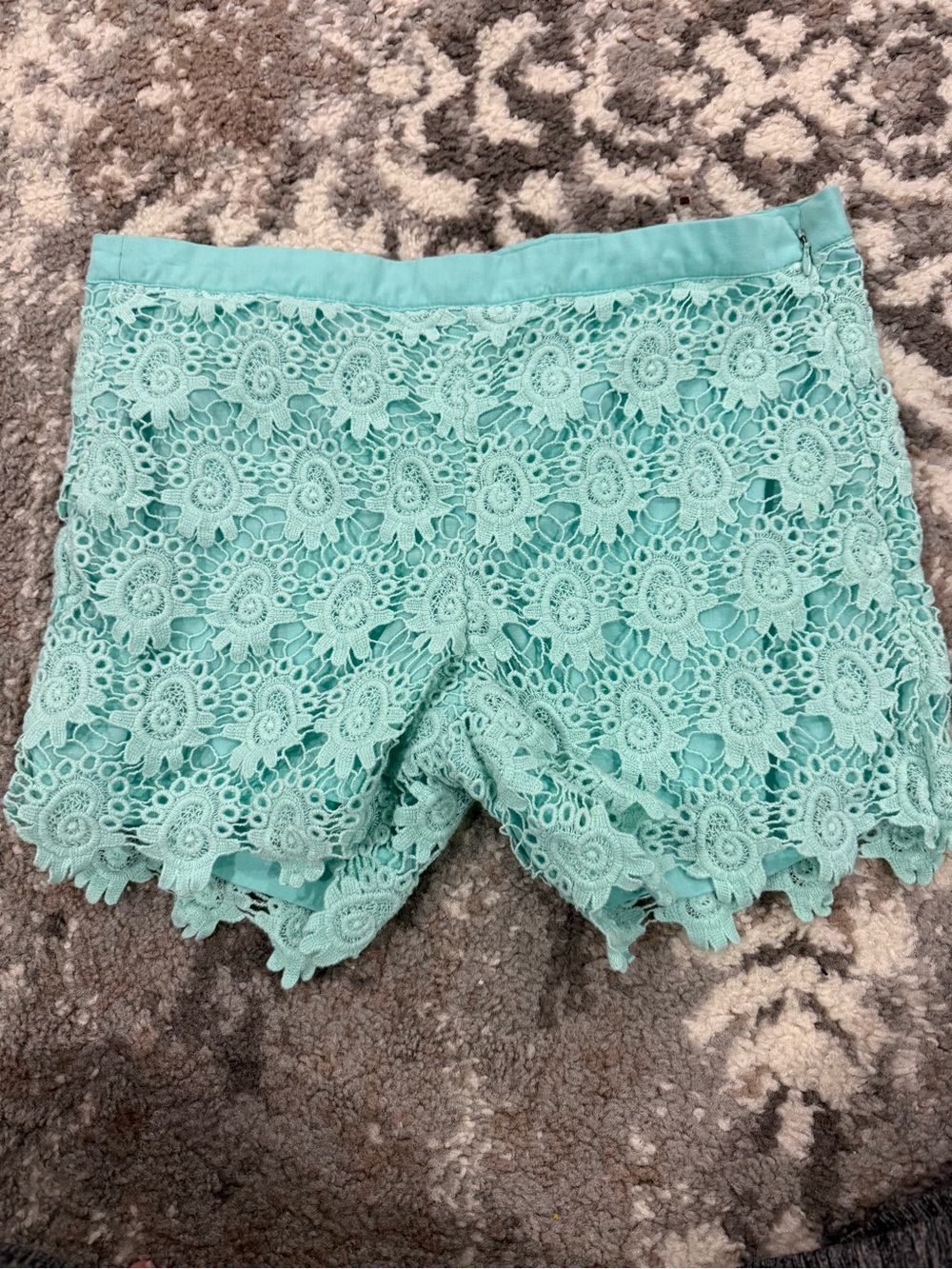Girls' Mint Lace Crochet Shorts